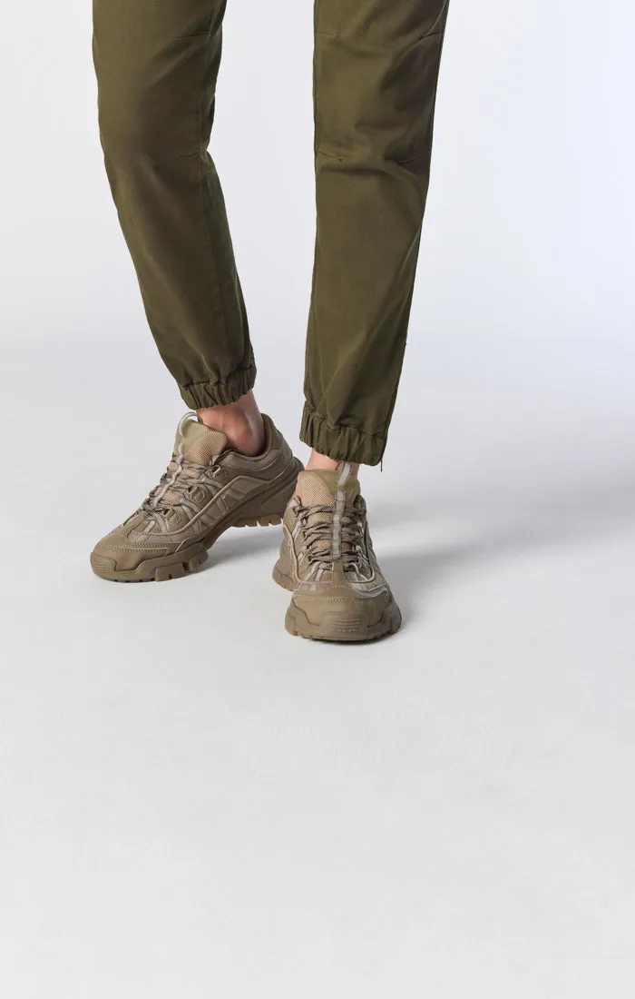 IVY SLIM CARGO PANTS IN DARK JADE TWILL