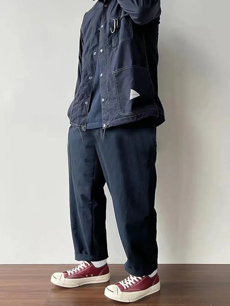 Japanese Casual Loose Fitting City Boy Cropped Pants for Men - Quick Drying