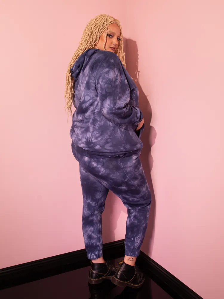 LABYRINTH™ Goblin King Sweatpants in Midnight Blue Tie Dye (UNISEX)