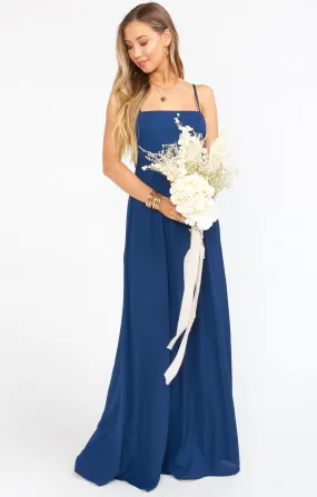 Lauren Tie Maxi Dress ~ Rich Navy Crisp