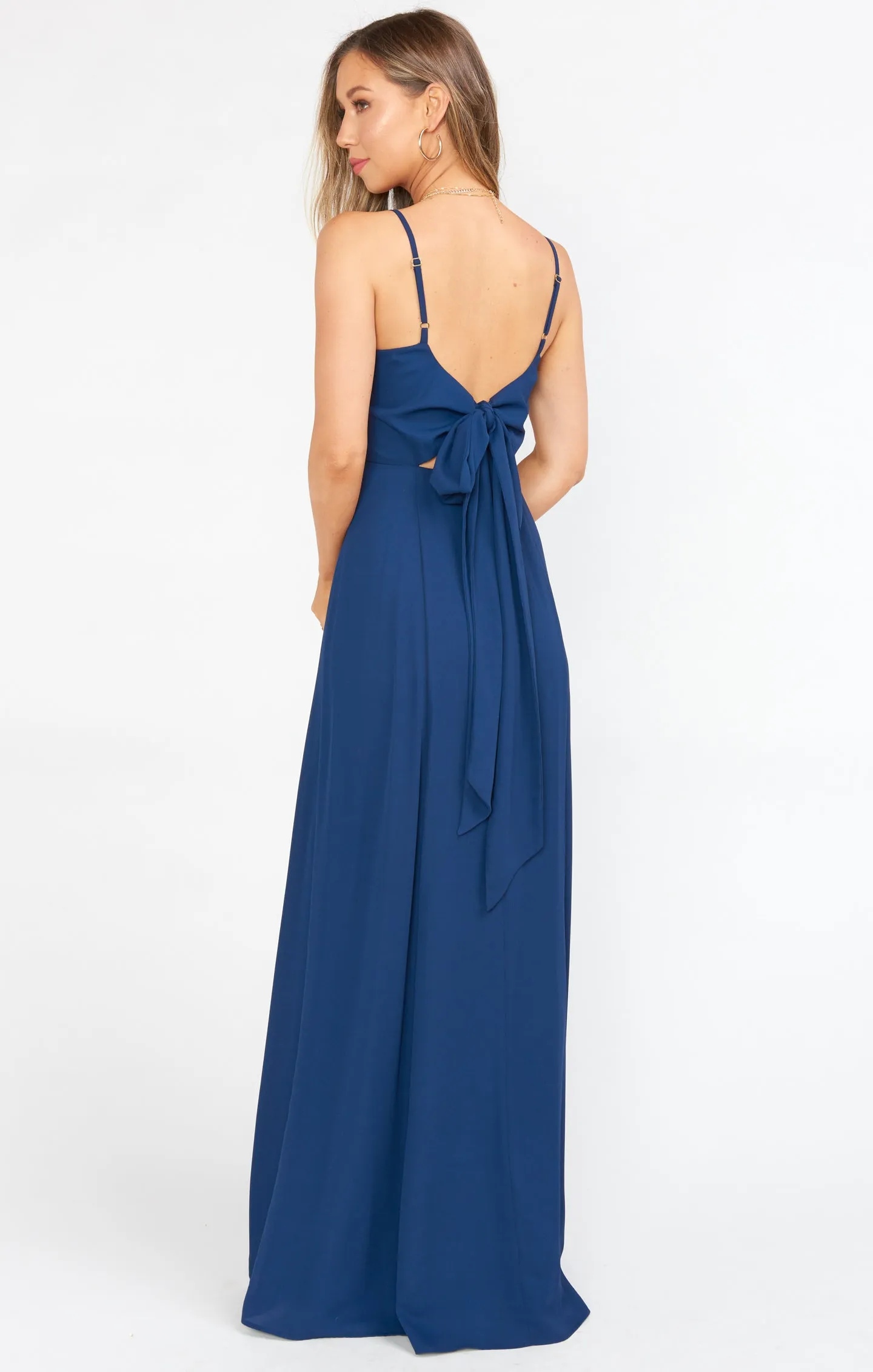 Lauren Tie Maxi Dress ~ Rich Navy Crisp