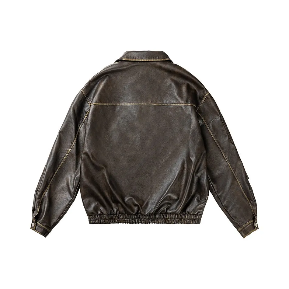 Leather Legacy | Classic Brown Bomber Jacket