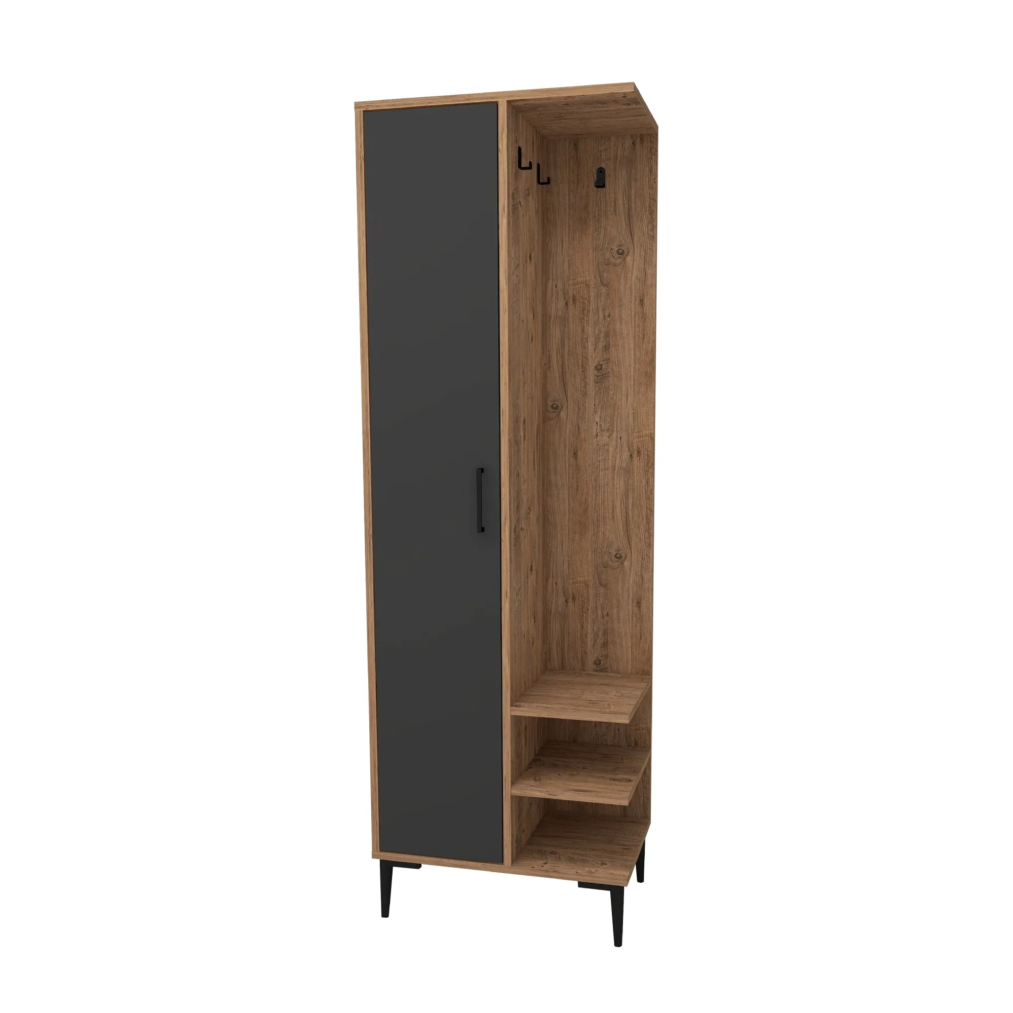 Leena Hallway Coat Rack with Cabinet and Shelves