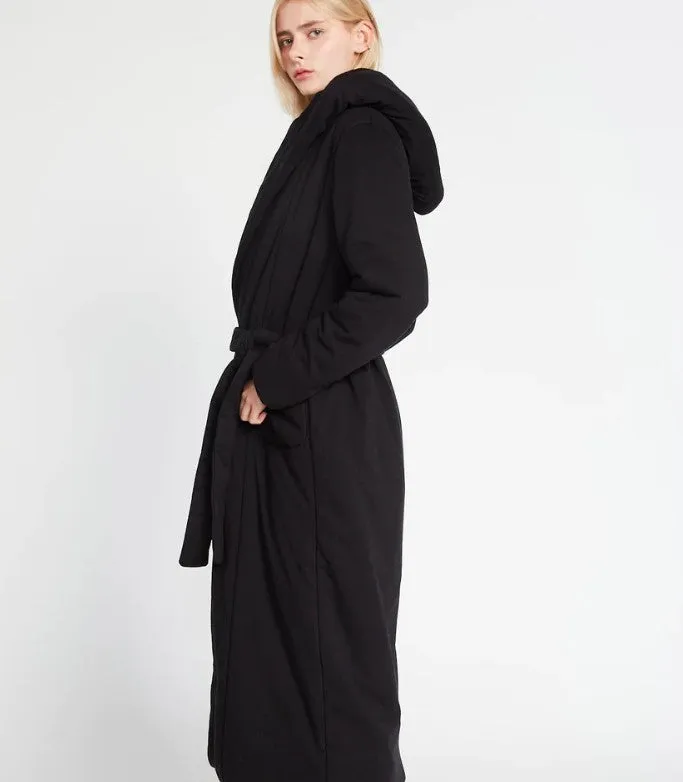 Look by M Belted Cotton Jersey Robe Coat