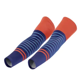 Men's Orange Blue Stripe Quick Dry Cycling Arm-Warmers