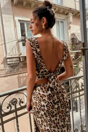 Mila Leopard Open Back Top