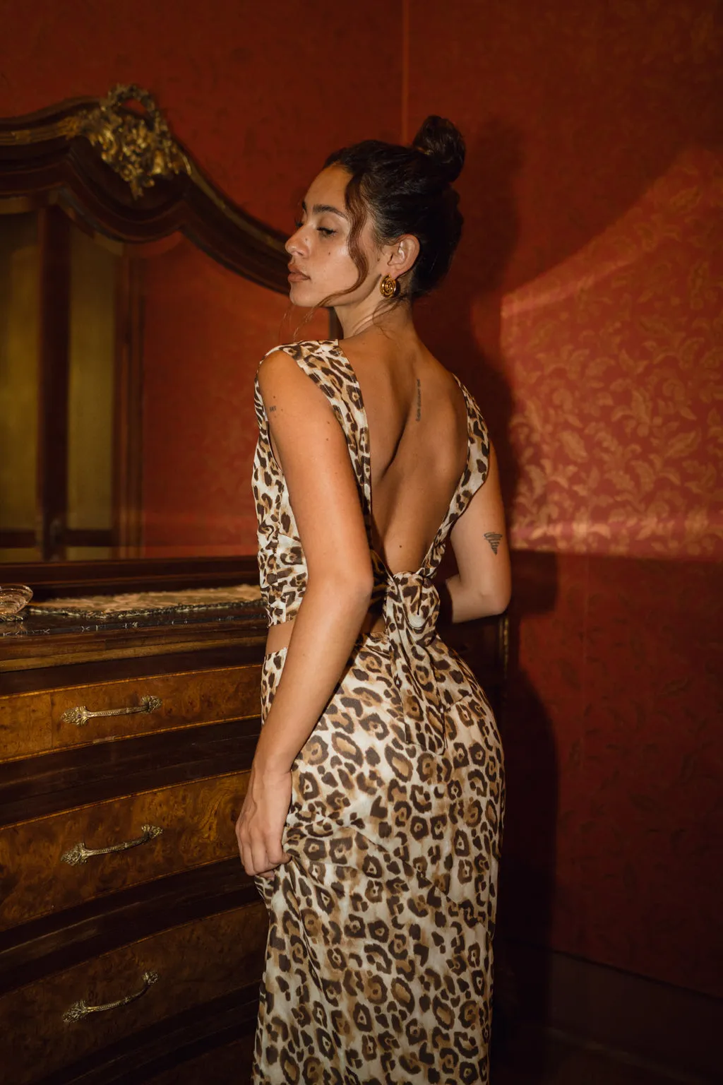 Mila Leopard Open Back Top