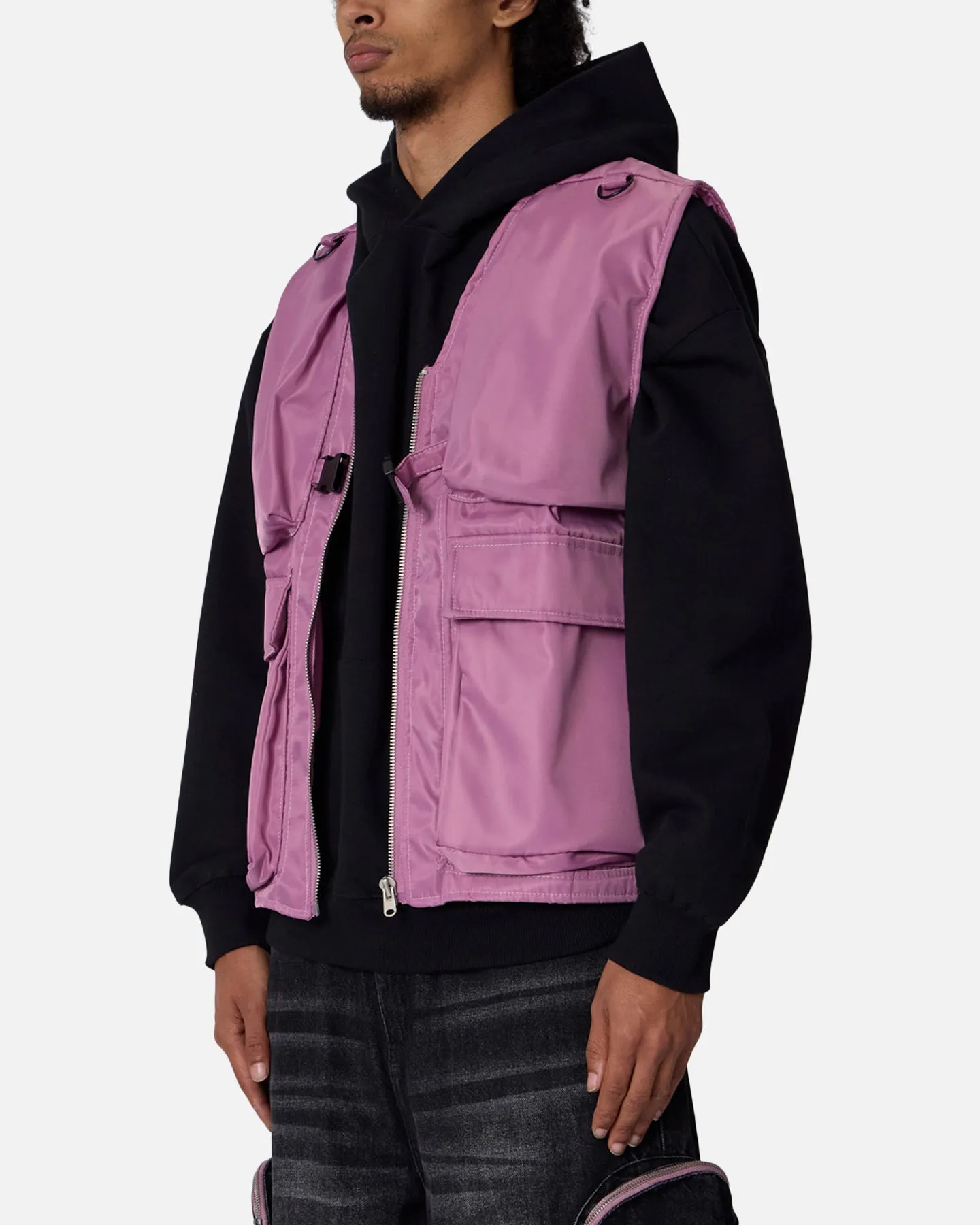 MNML Nylon Utility Vest Pink