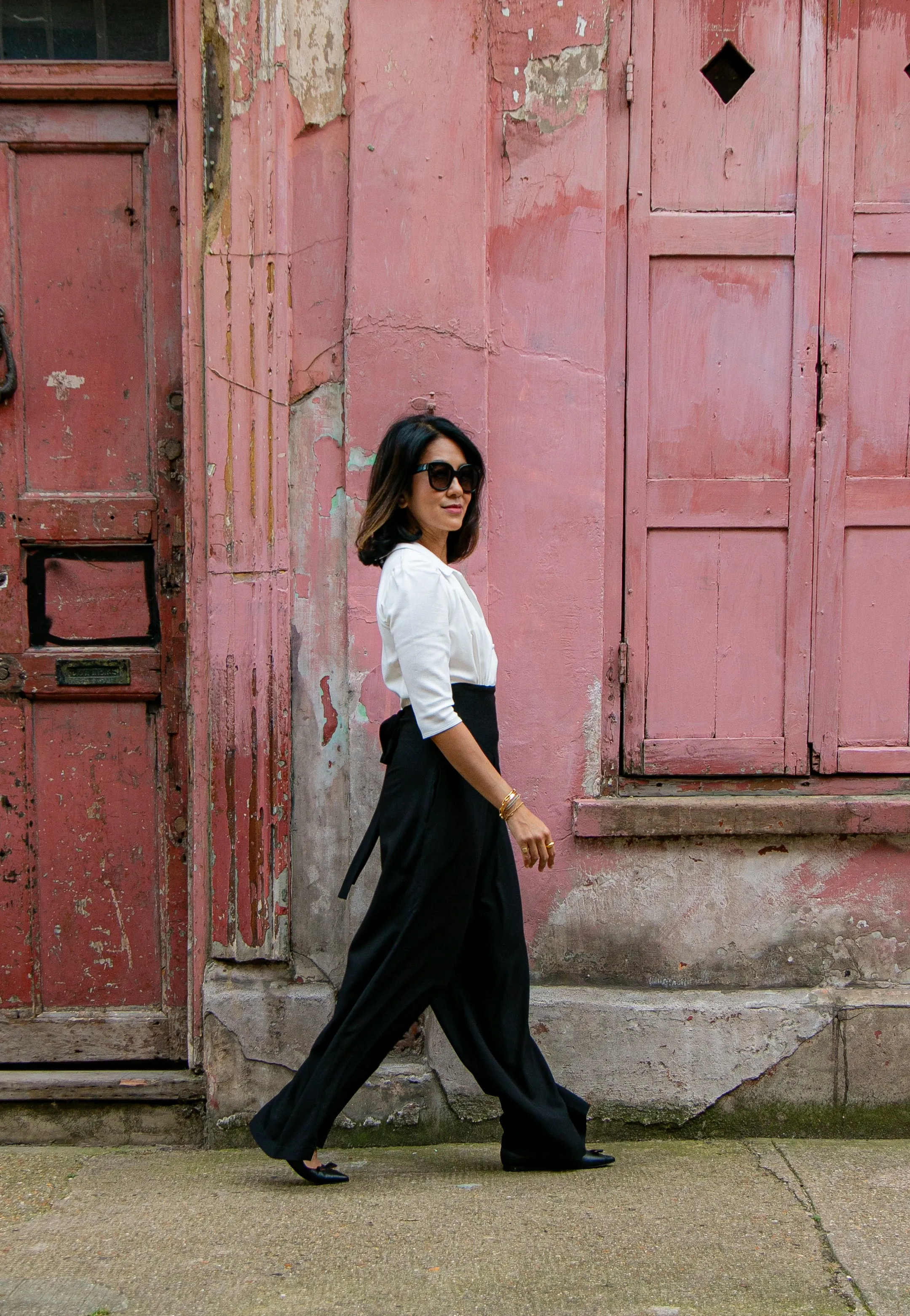 Monochrome Black and White Jumpsuit by Elaine Bernstein