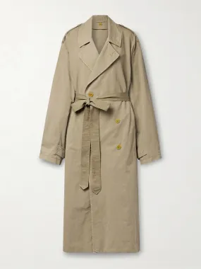 Montrose oversized double-breasted belted cotton and linen-blend trench coat