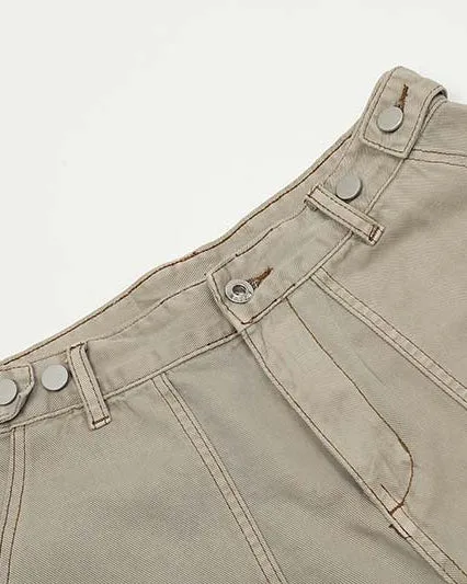 Multi-Pocket Cargo Mid-Length Pants