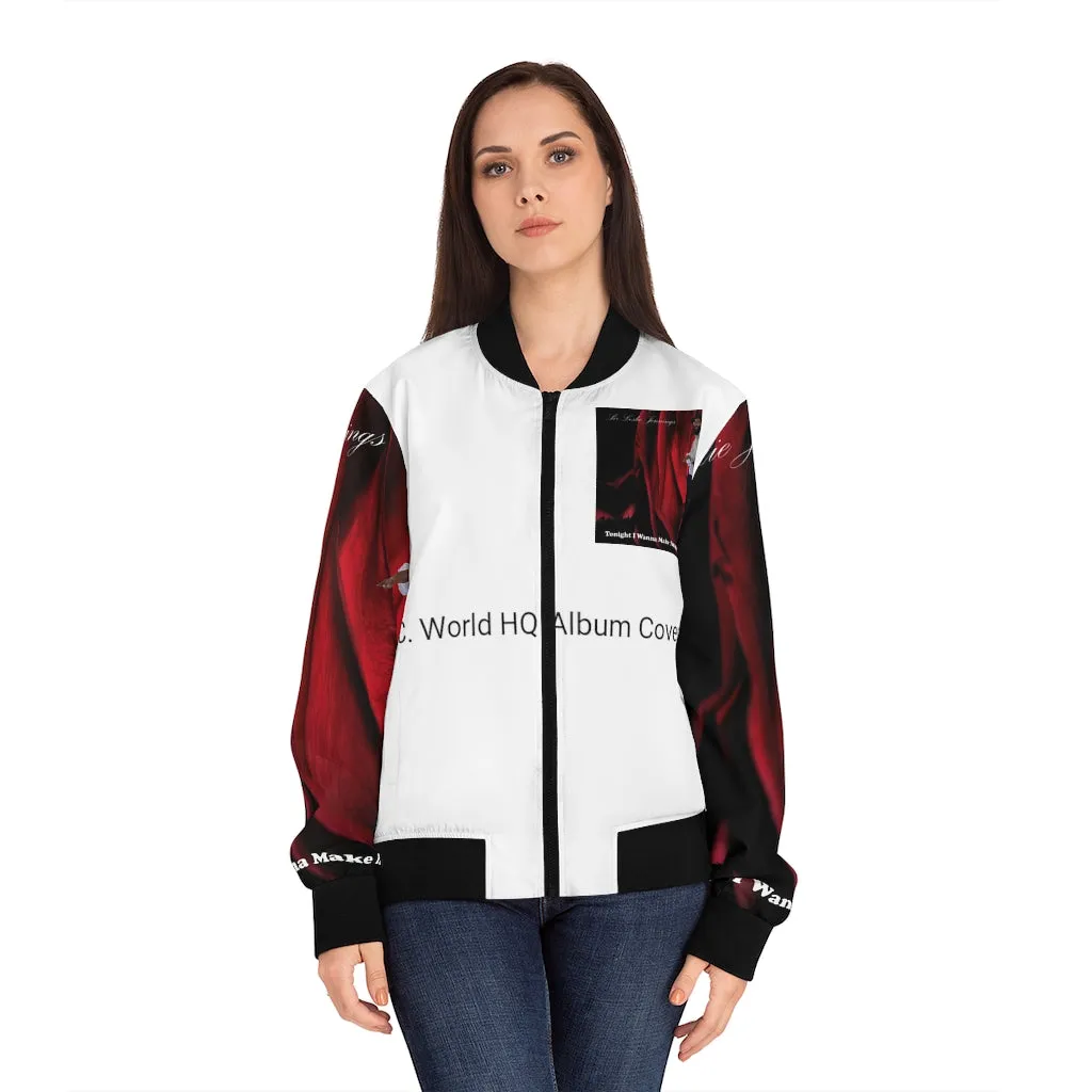 M.U.S.I.C. World HQ  Album Cover Series Women's Bomber Jacket (AOP)