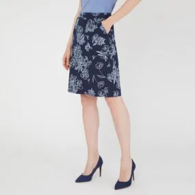 Navy A-Line Osterley Linear Skirt