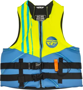 NEOPRENE FLOTATION VEST BLUE/HI-VIS/TEAL 2X