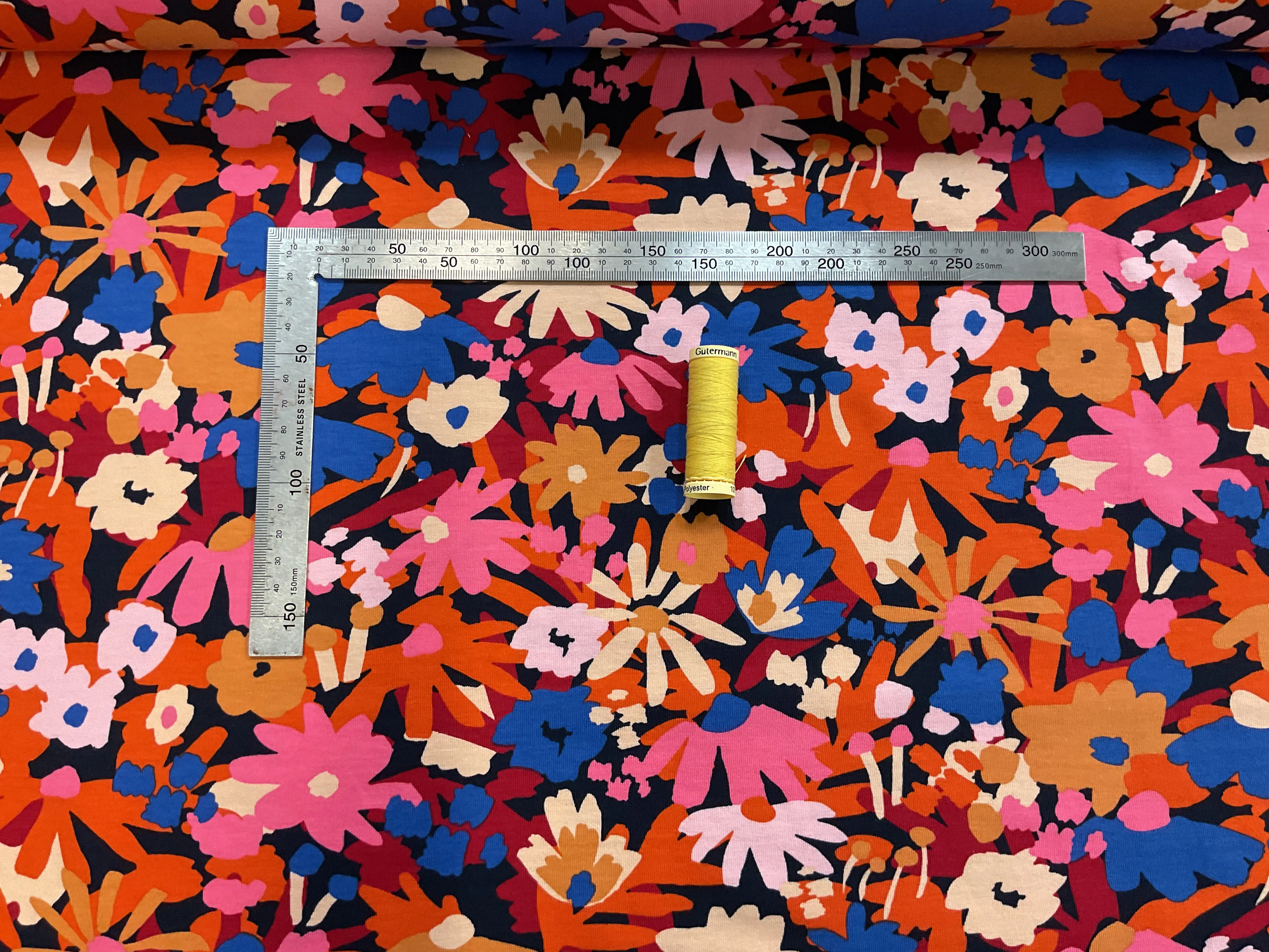 Nerida Hansen Pop Blossom Cotton Jersey Fabric