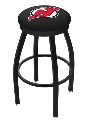 New Jersey Devils HBS Black Swivel Bar Stool with Red Cushion