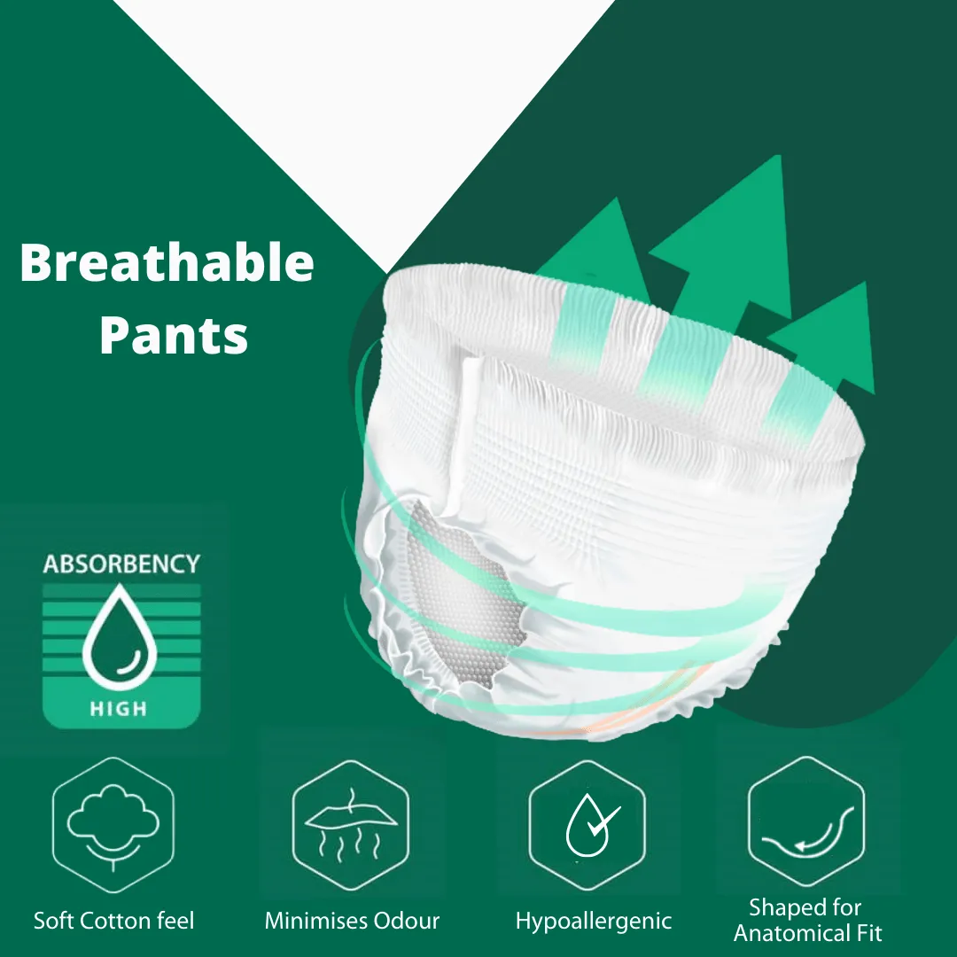 Novamed Incontinence Pants Women & Men, Adult Pull up Pants, Adult Nappies - Size Medium to Extra Large - High Absorbency - A British Brand - Free Sample Pack