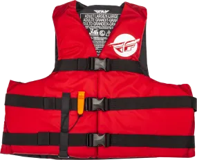 NYLON FLOTATION VEST RED/WHITE SM/MD