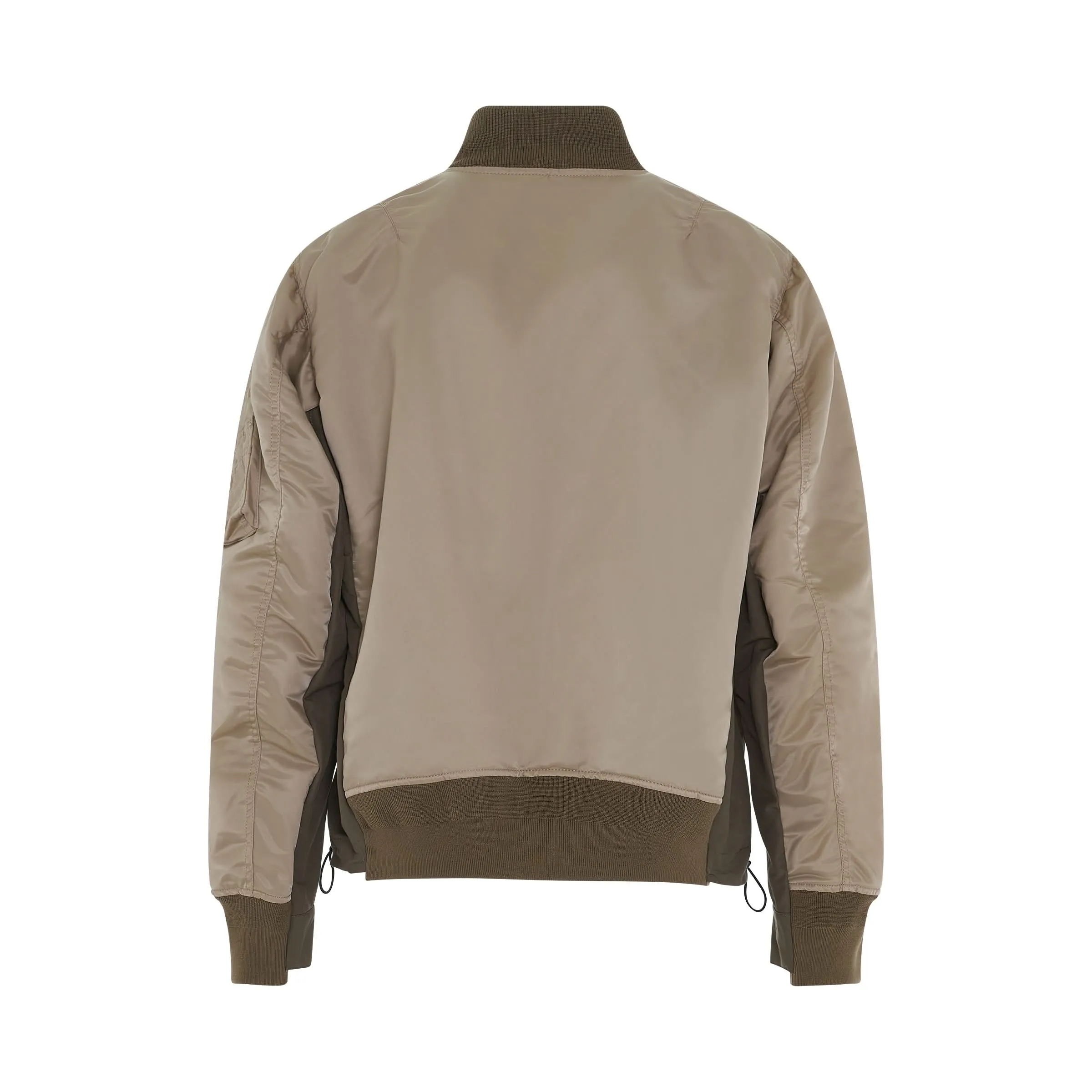 Nylon Twill Mix Classic Jacket in Beige