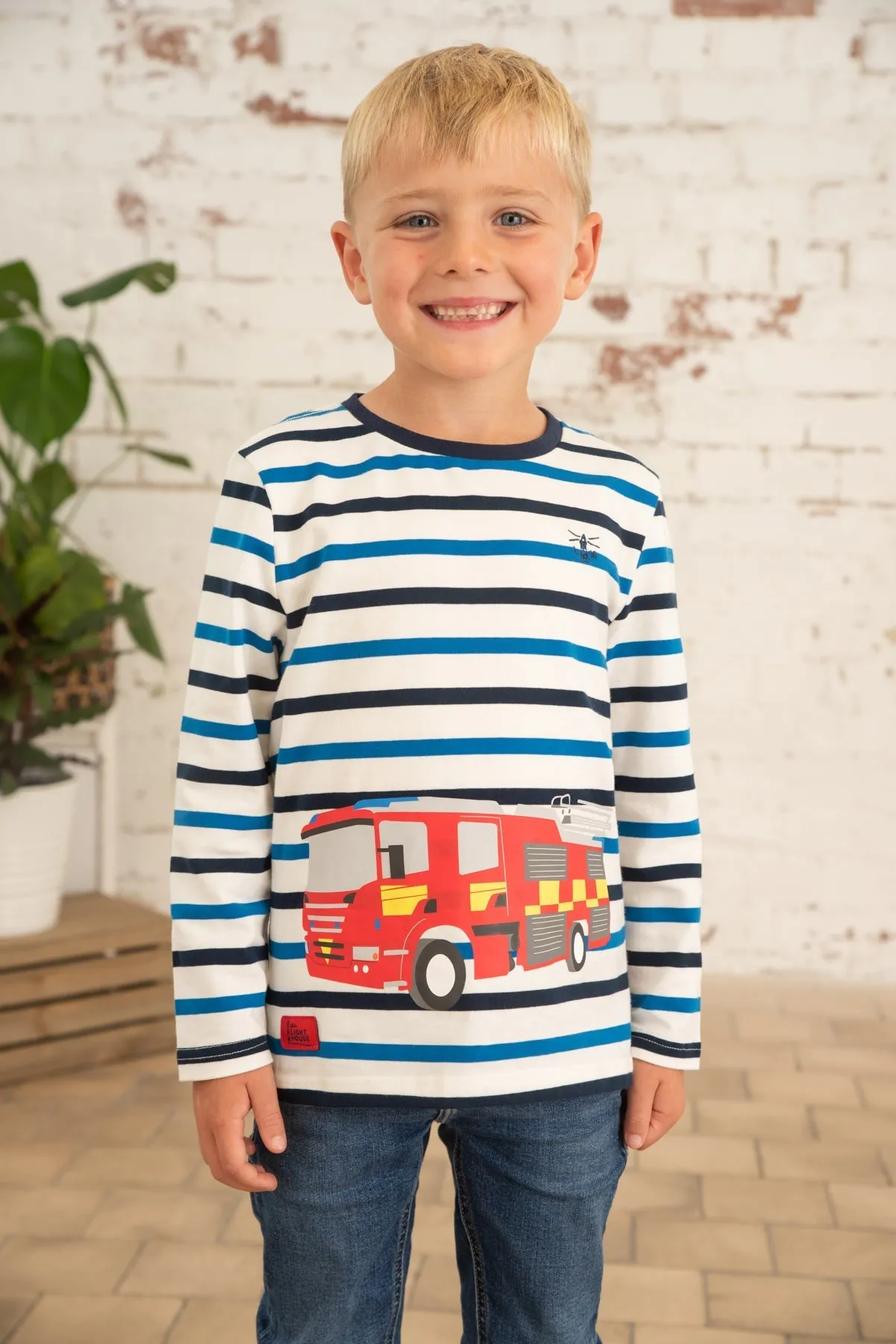 Oliver Top - Fire Engine Print