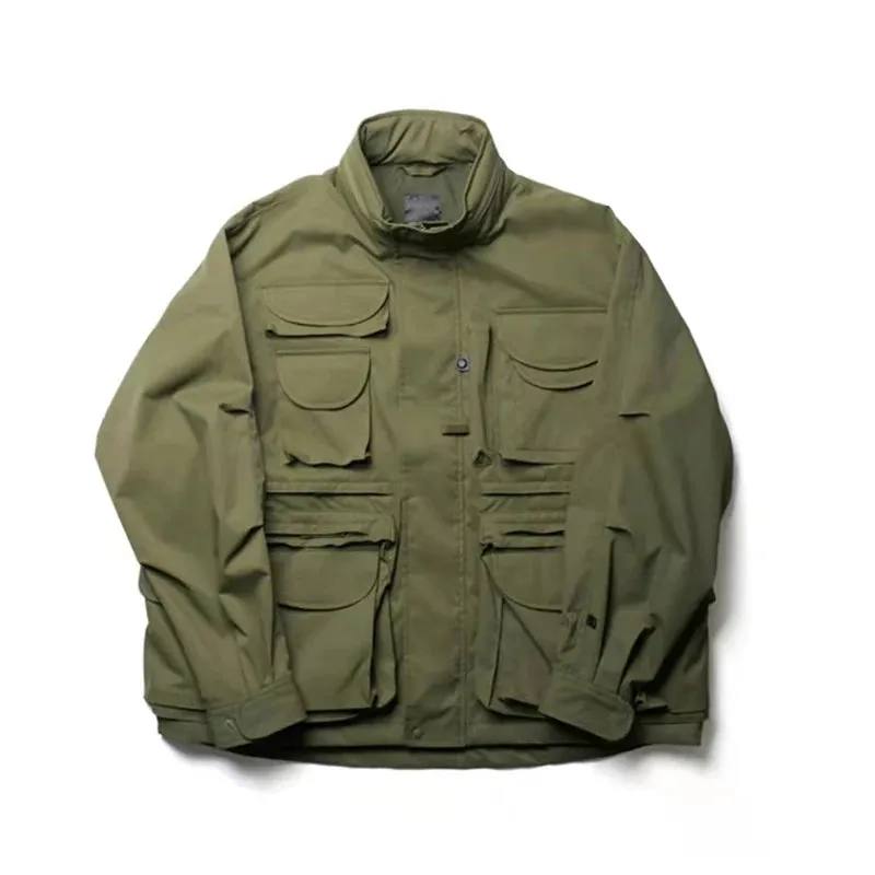 Original Pier396ss Japan Multi Pocket Loose Waterproof Men's Jacket Military Green