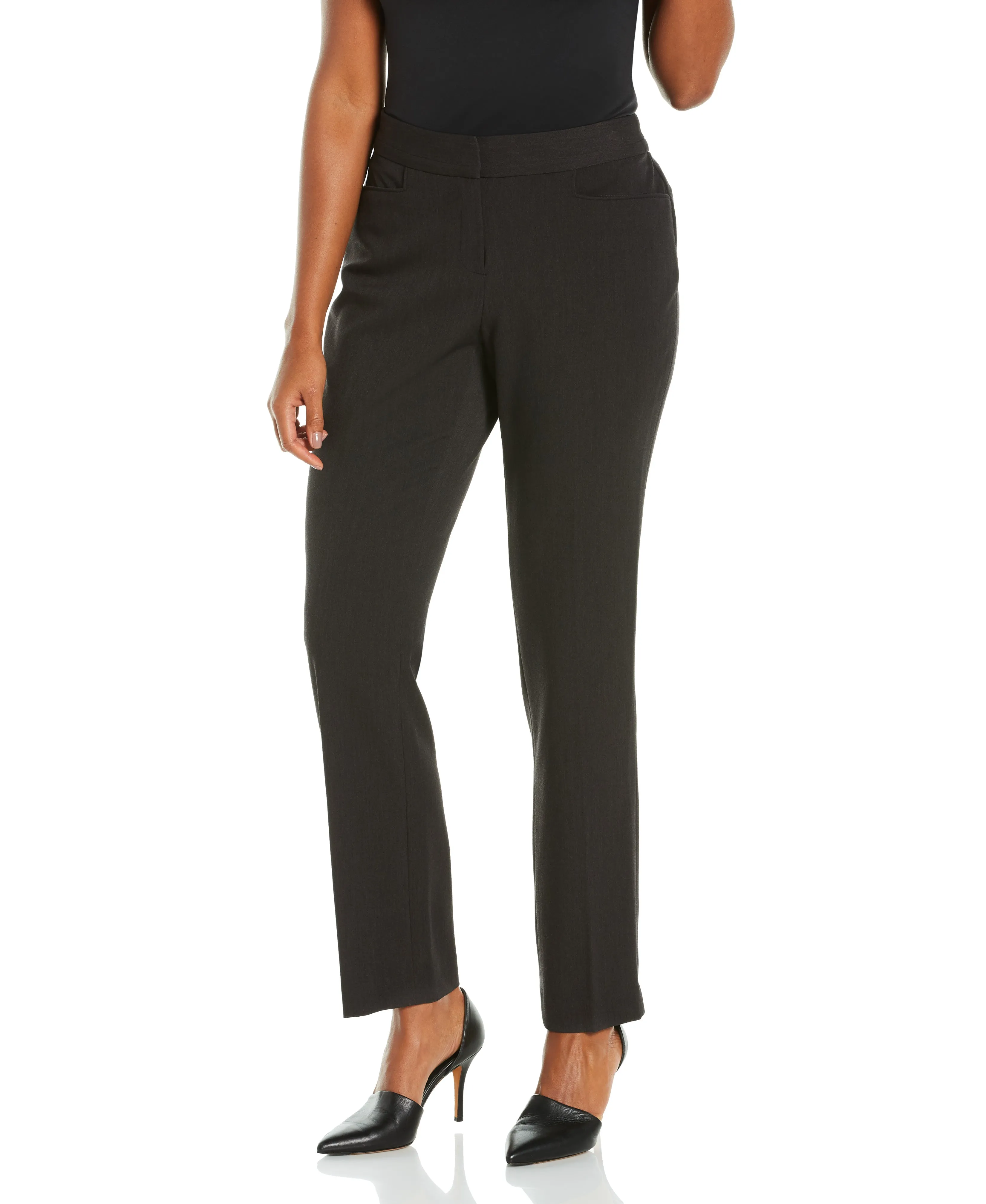 Petite Gabardine Straight Leg Pant - Curvy Fit