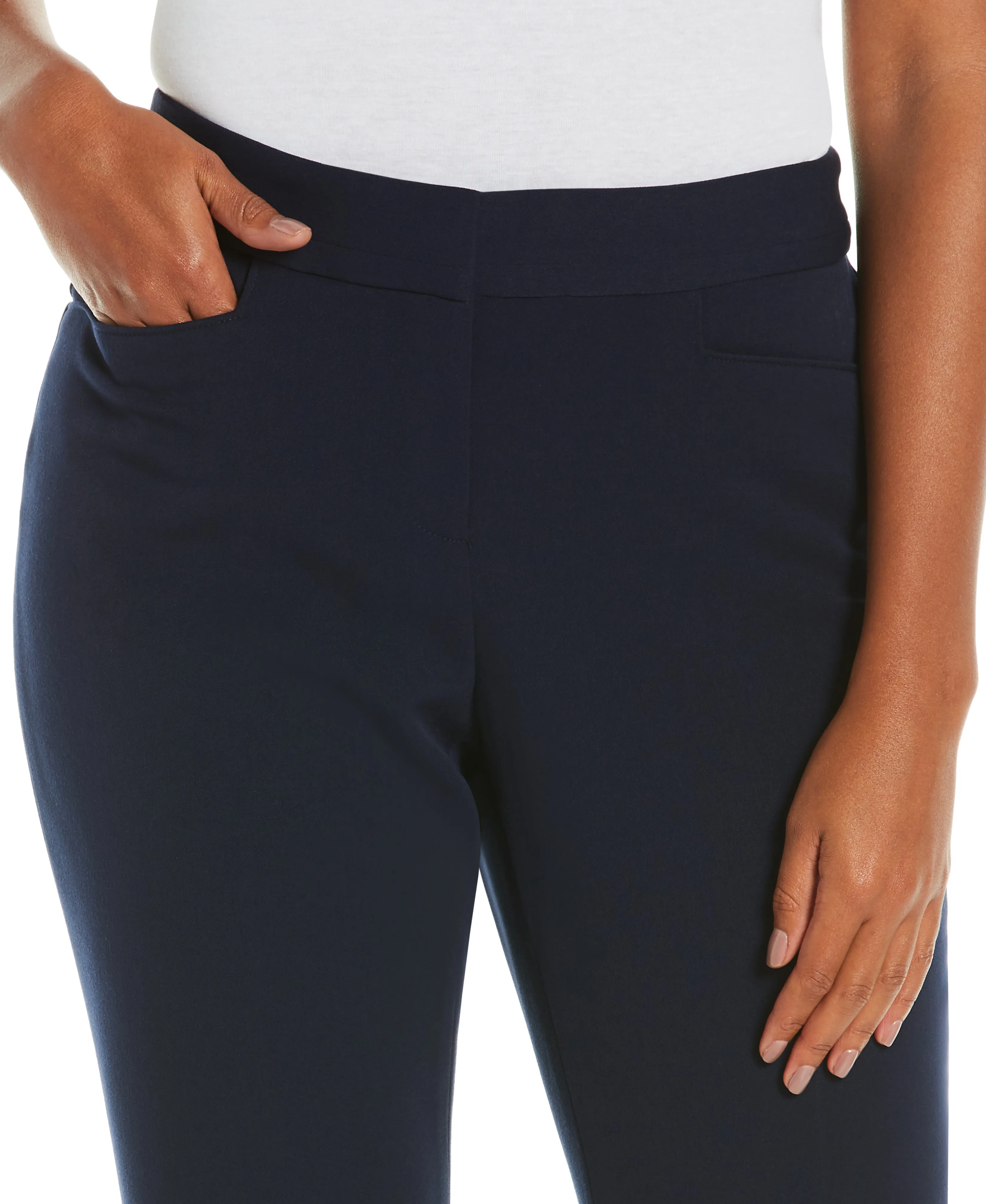 Petite Gabardine Straight Leg Pant - Curvy Fit