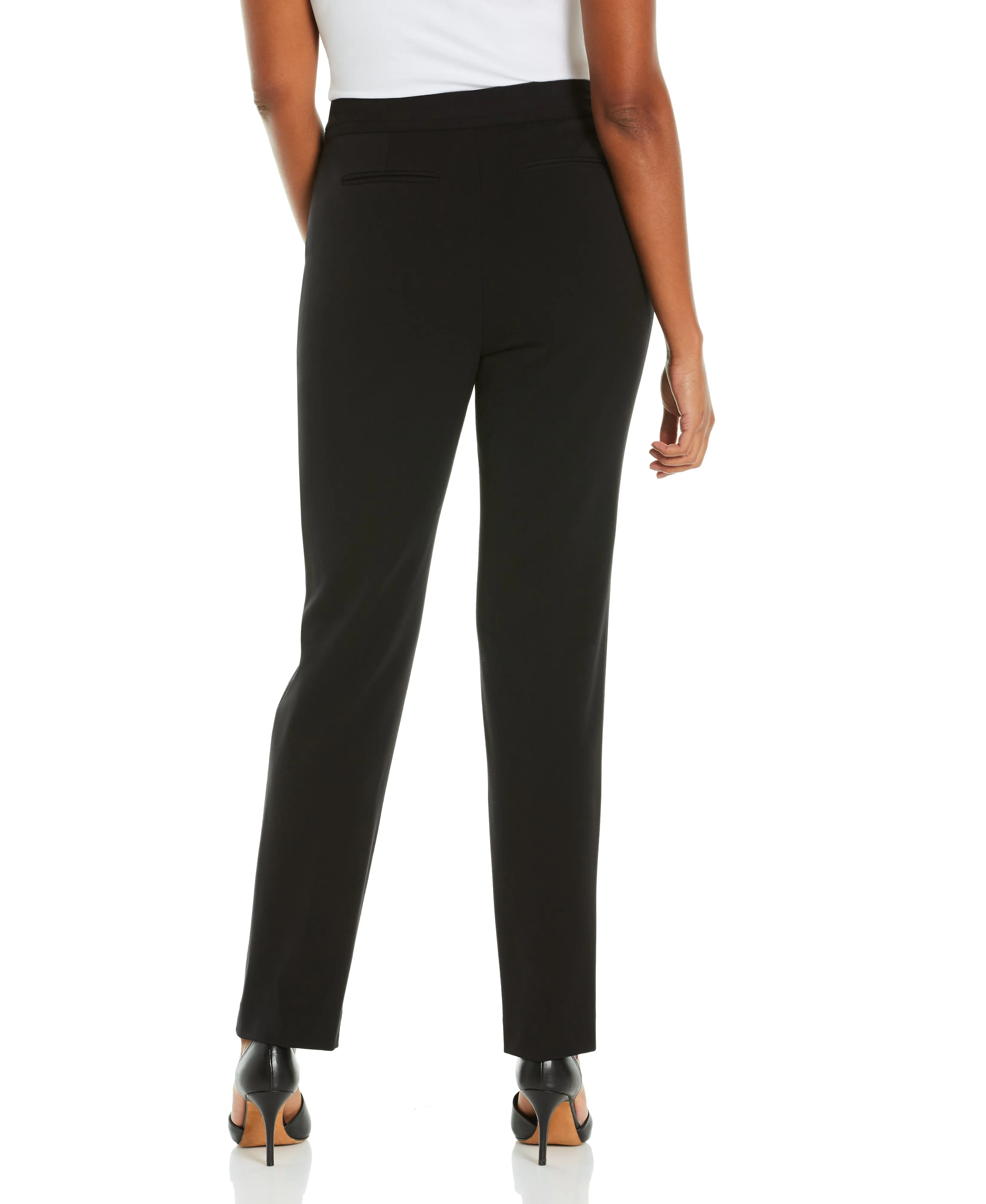 Petite Gabardine Straight Leg Pant - Curvy Fit