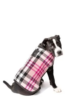 Pink Plaid Blanket Coat