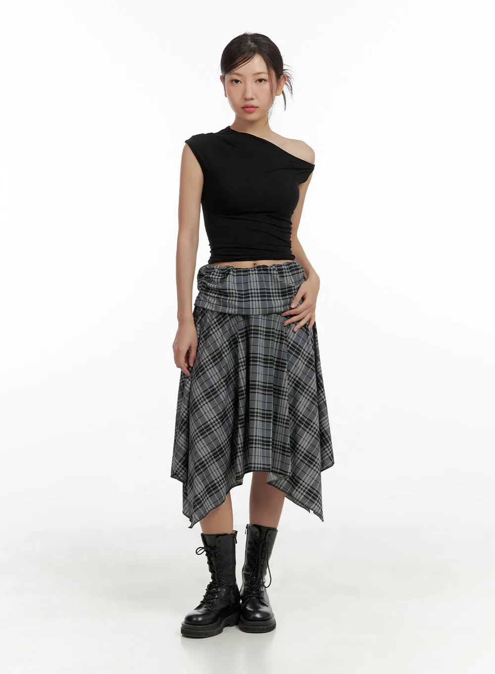 Plaid Chic Midi Skirt CL418