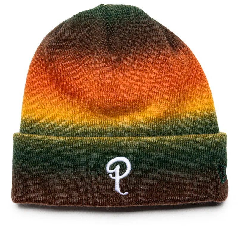 Politics x New Era Sub Knit Beanie - Dark Green/Orange