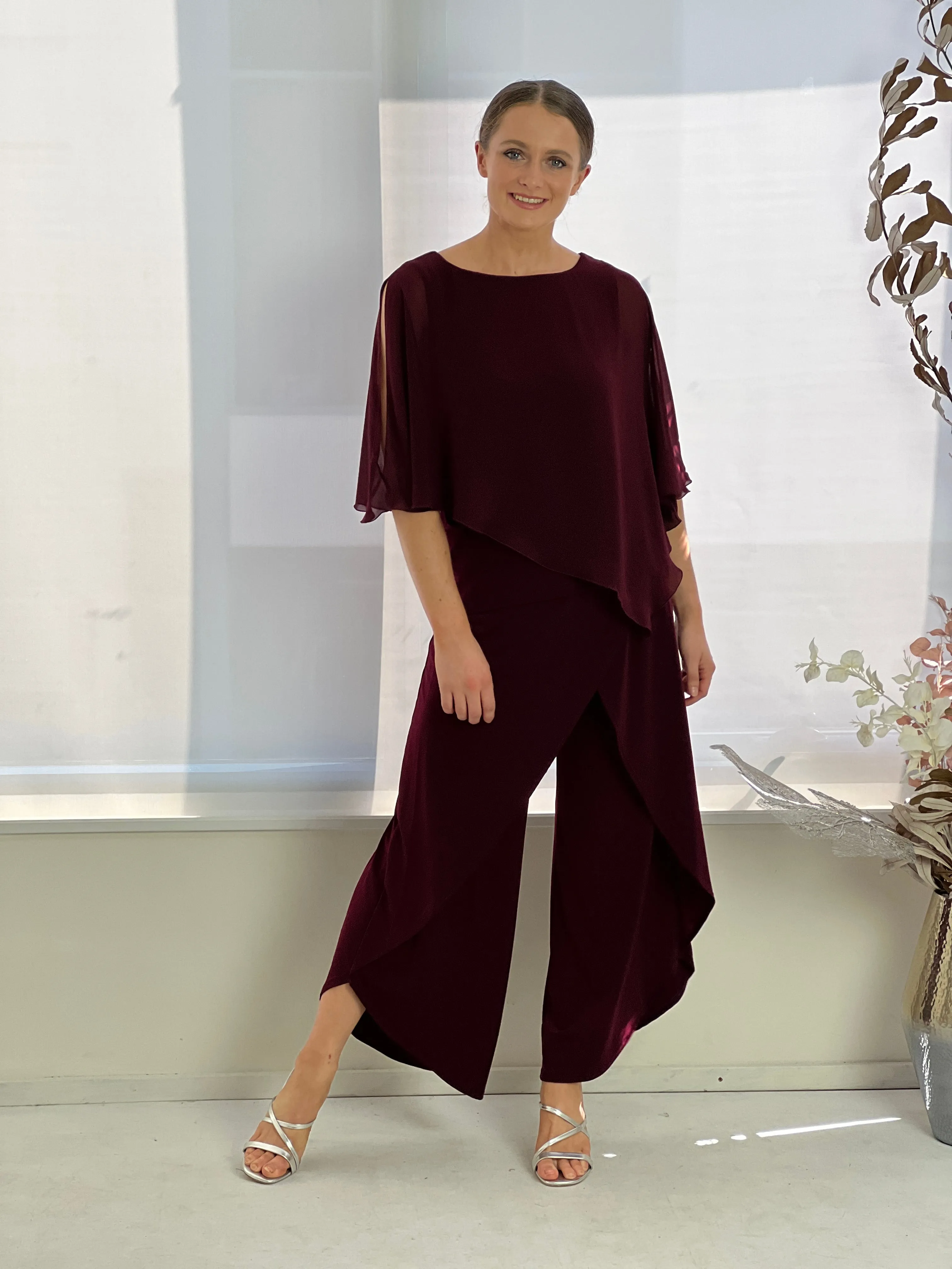 Pyrmont Burgundy Layered Pants