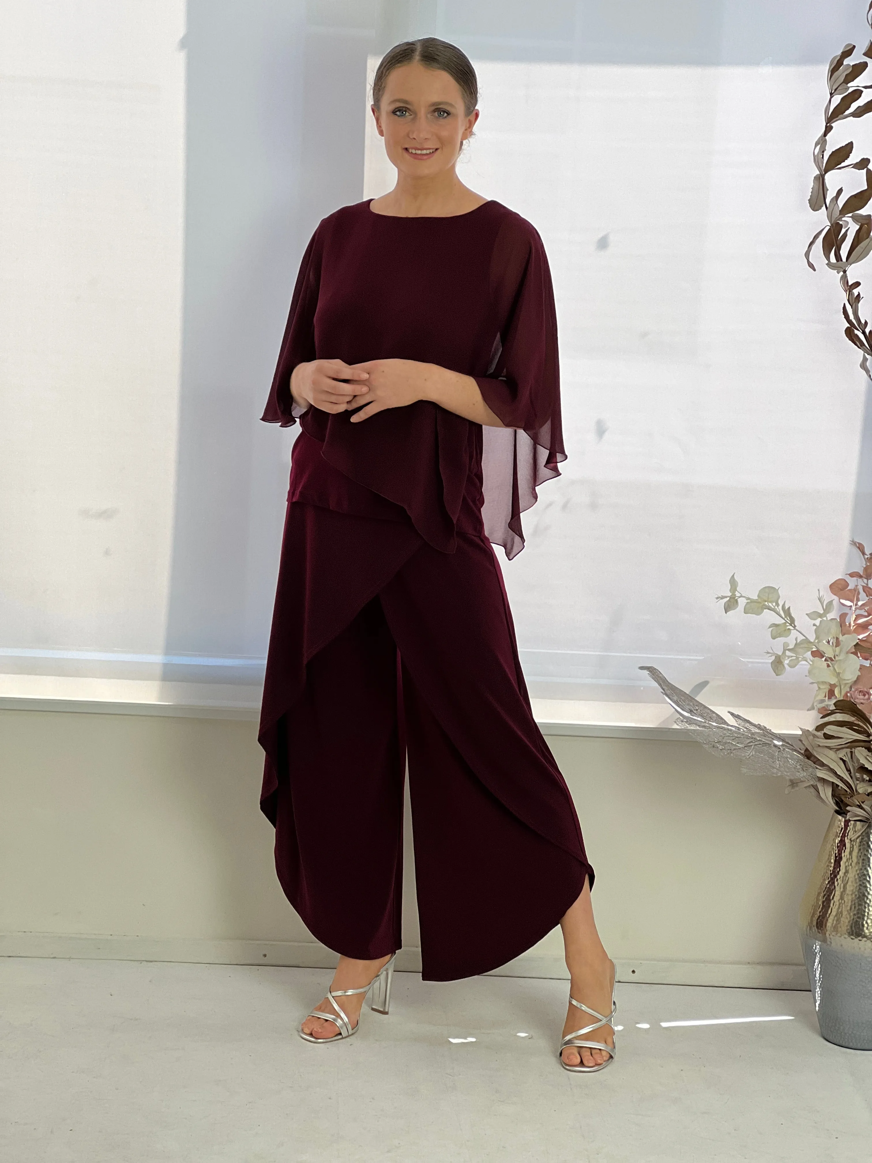 Pyrmont Burgundy Layered Pants