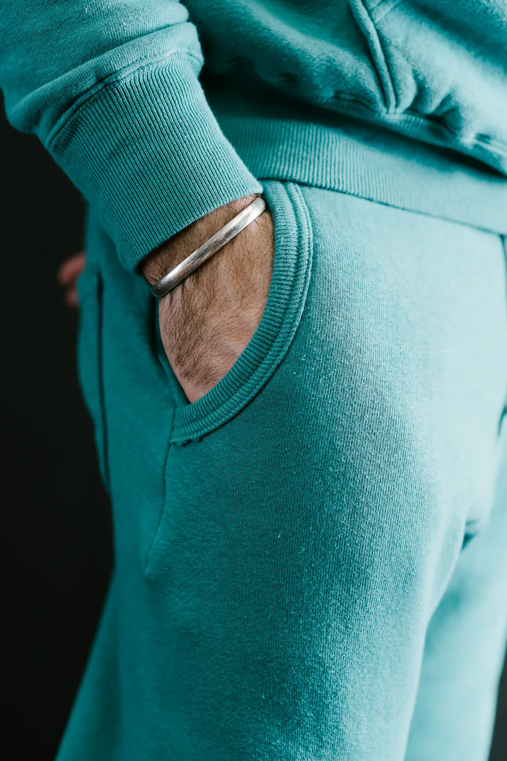 "Tsuriami" Loop Wheel Sweatpants - Turquoise