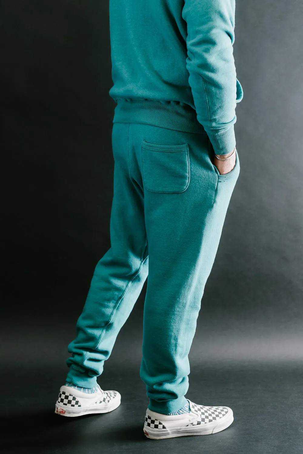 "Tsuriami" Loop Wheel Sweatpants - Turquoise