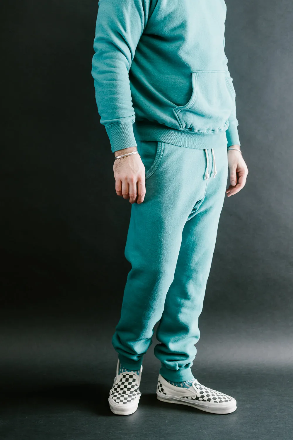 "Tsuriami" Loop Wheel Sweatpants - Turquoise