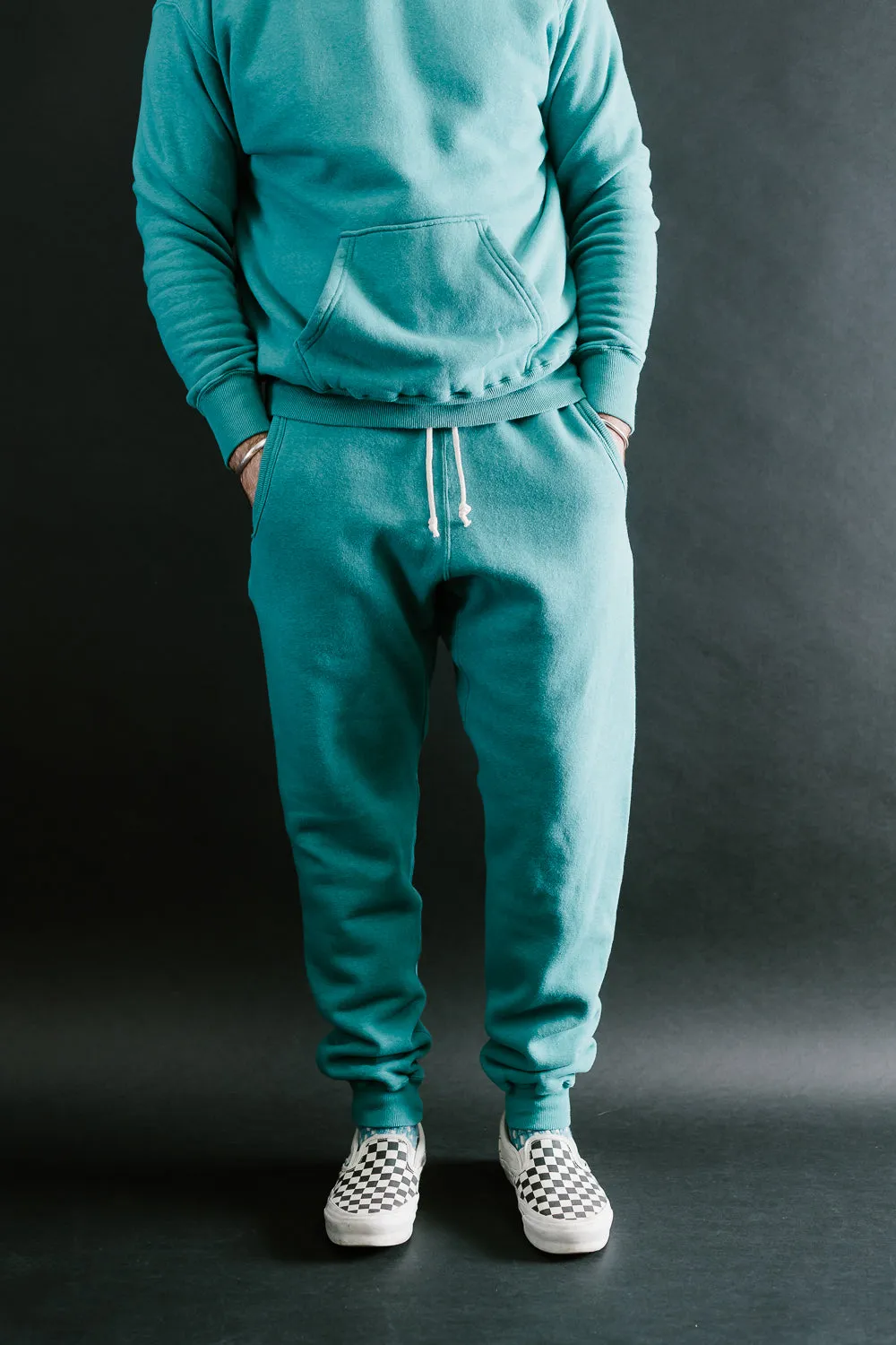 "Tsuriami" Loop Wheel Sweatpants - Turquoise