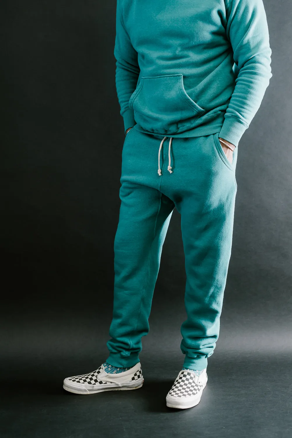 "Tsuriami" Loop Wheel Sweatpants - Turquoise