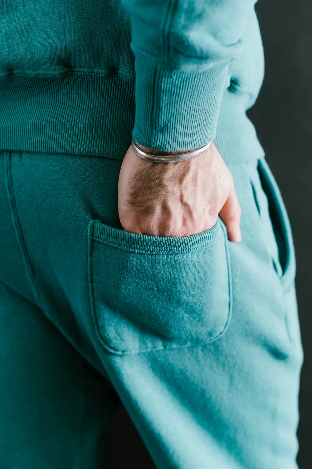 "Tsuriami" Loop Wheel Sweatpants - Turquoise