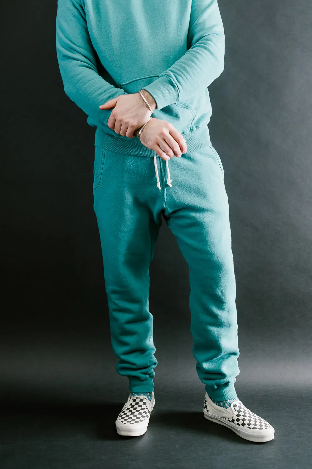 "Tsuriami" Loop Wheel Sweatpants - Turquoise