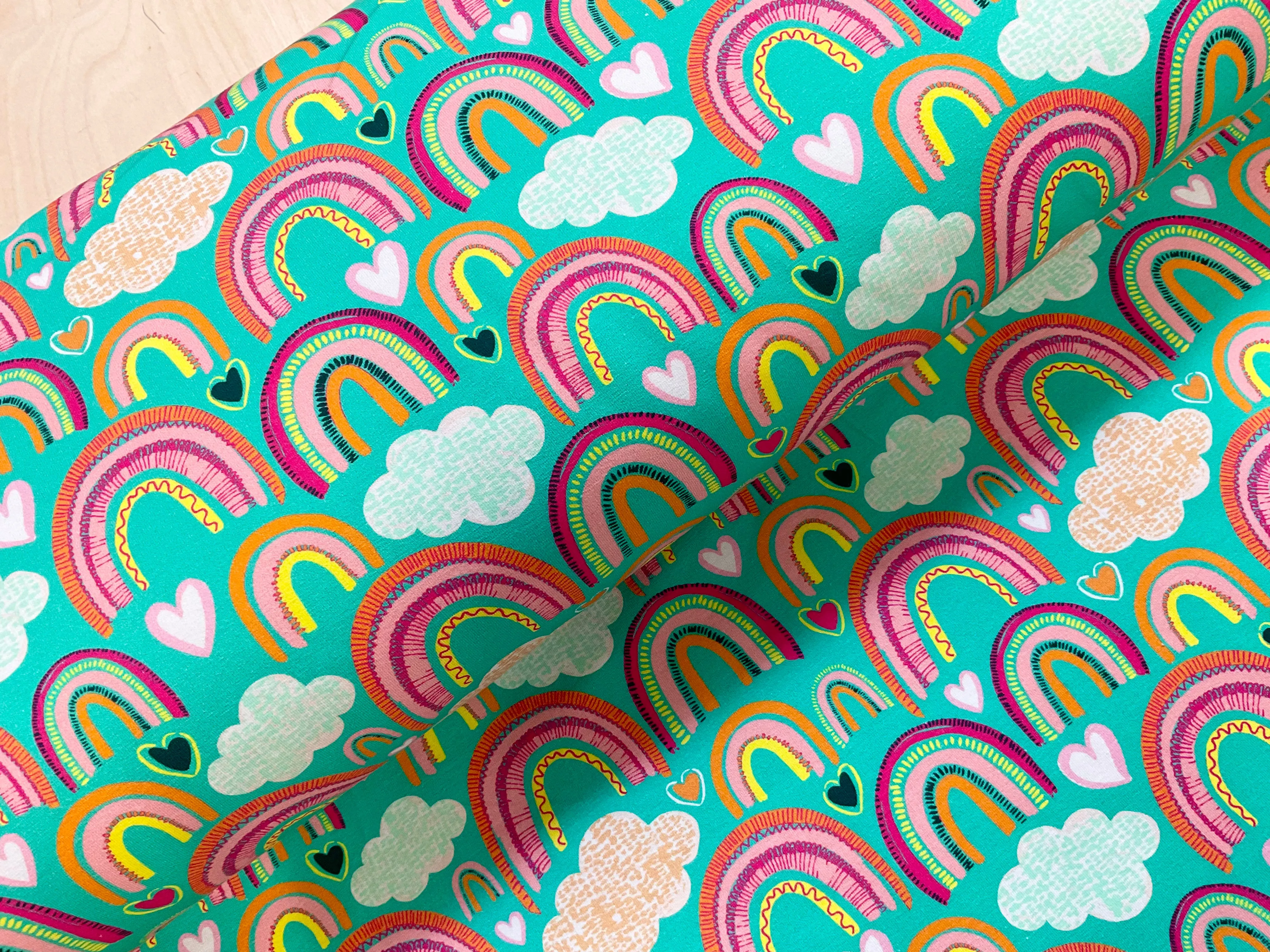 Rainbows on Tiffany Cotton Jersey