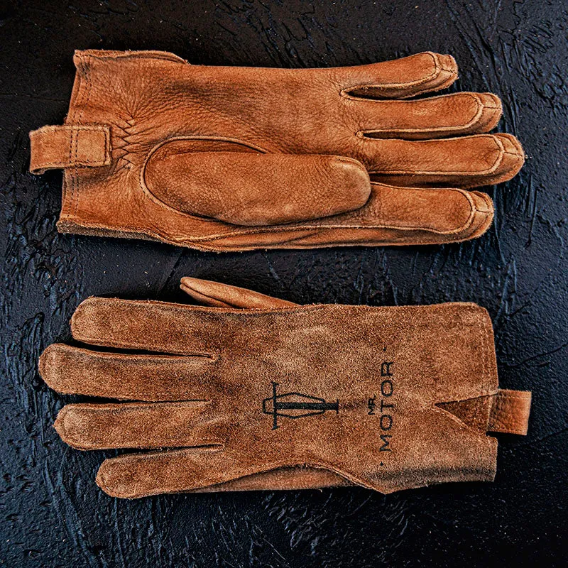 Retro Leather Outdoor Tooling Punk Riding Sports Motorcycle Gloves