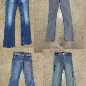 Retro revival unique jeans / Y2K 2024 (NS-221)