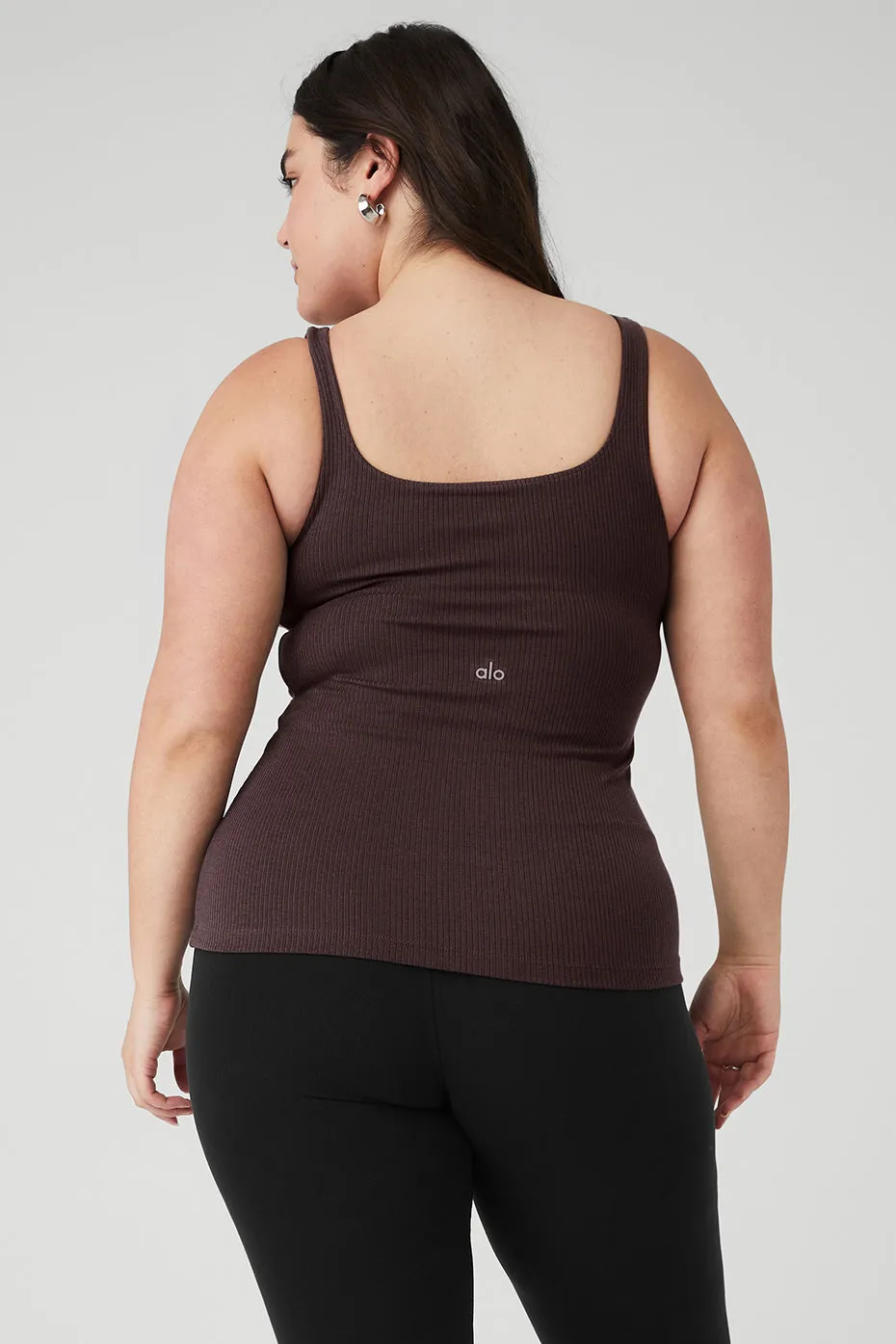 Ribbed Minimalist Tank - Raisin