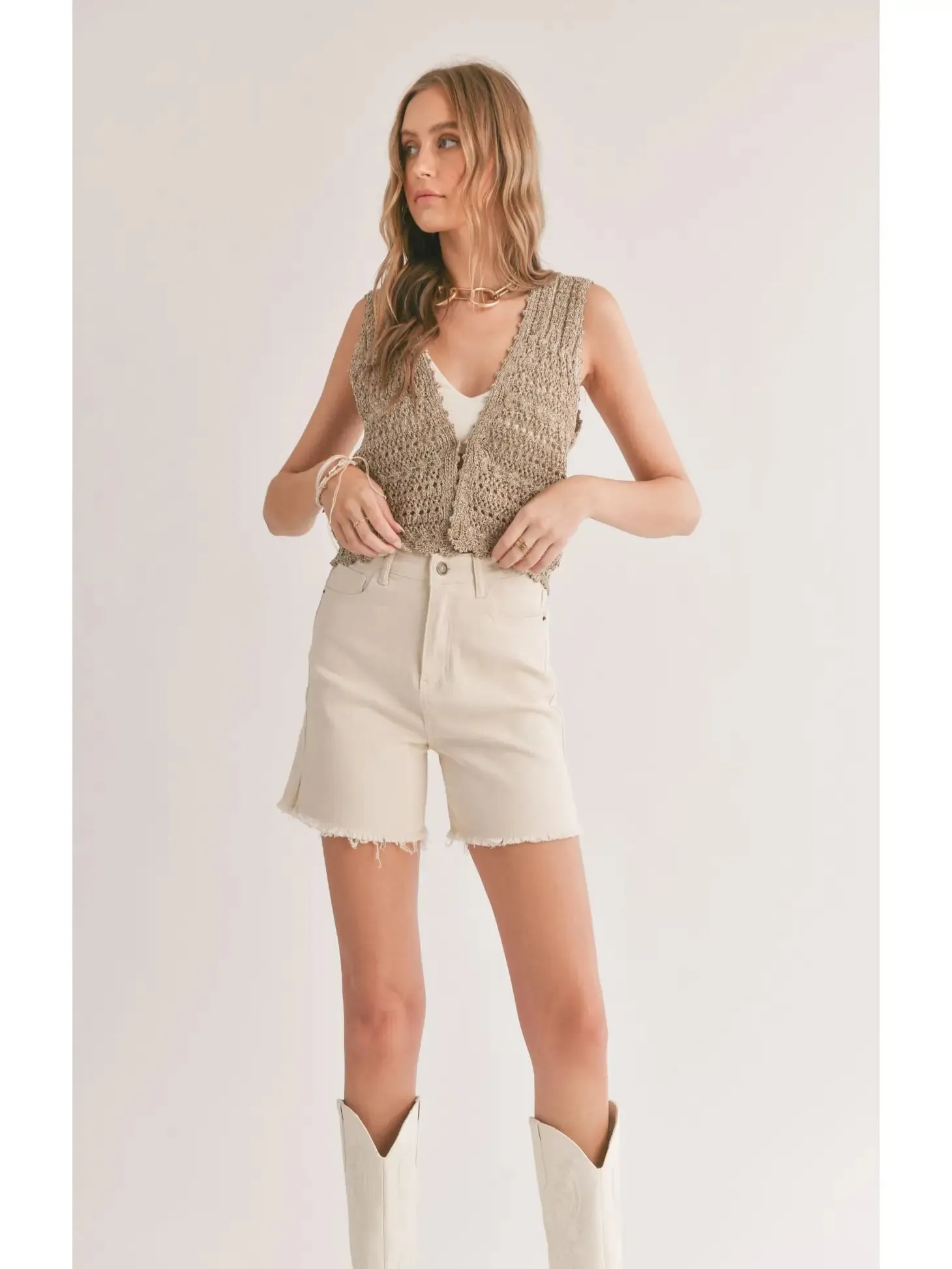 Sadie & Sage Jaz Pointelle Sweater Vest