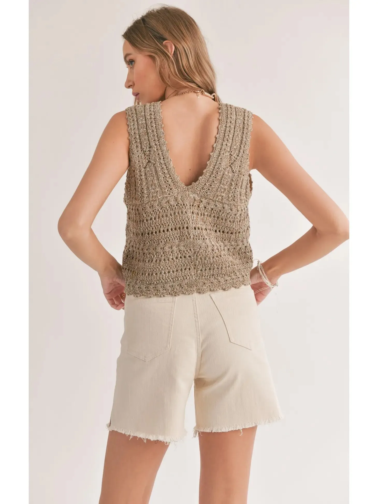 Sadie & Sage Jaz Pointelle Sweater Vest