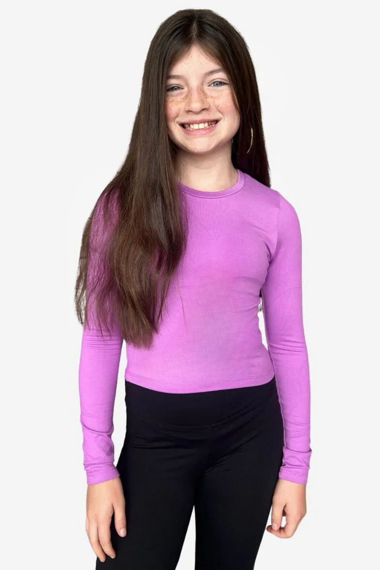 Simply Soft Long Sleeve Fitted Tee - Violet