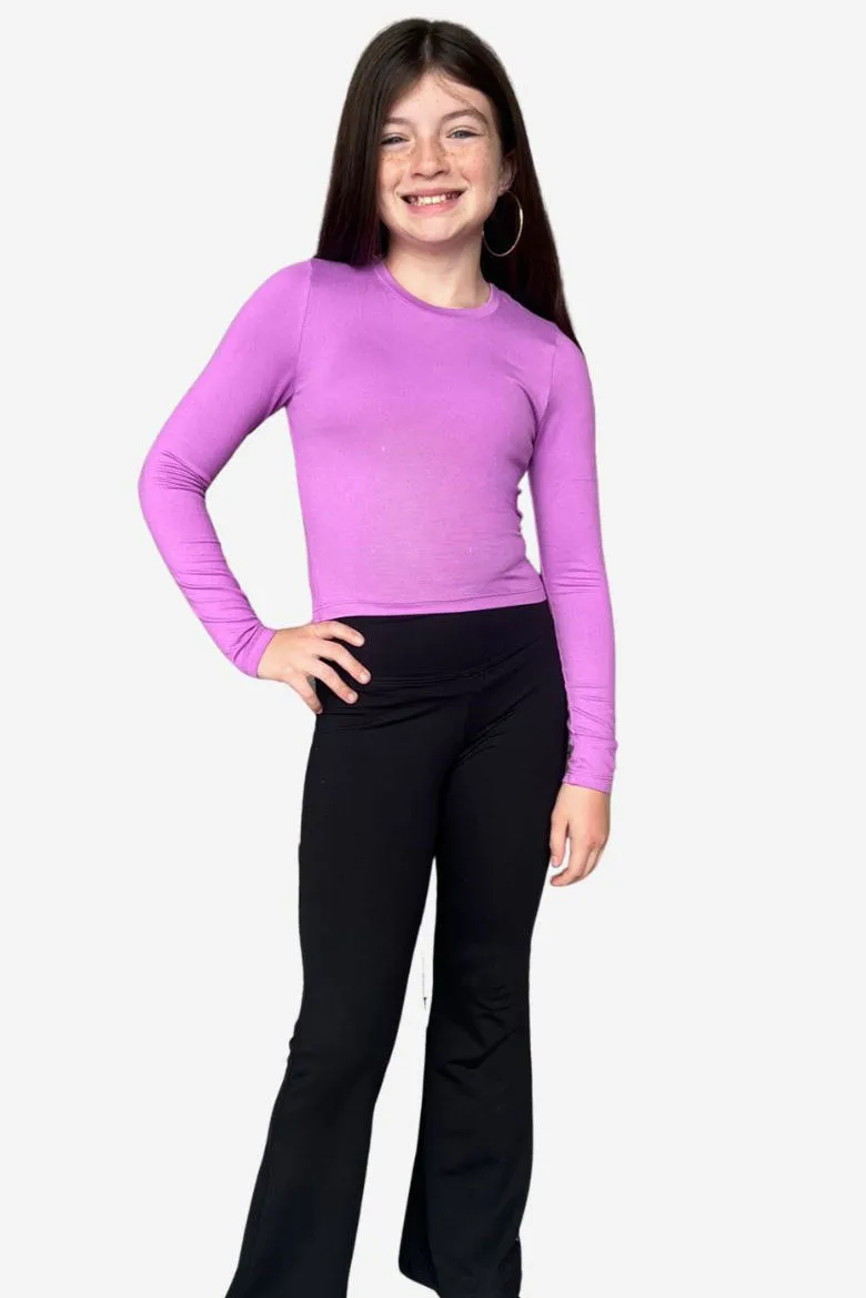 Simply Soft Long Sleeve Fitted Tee - Violet