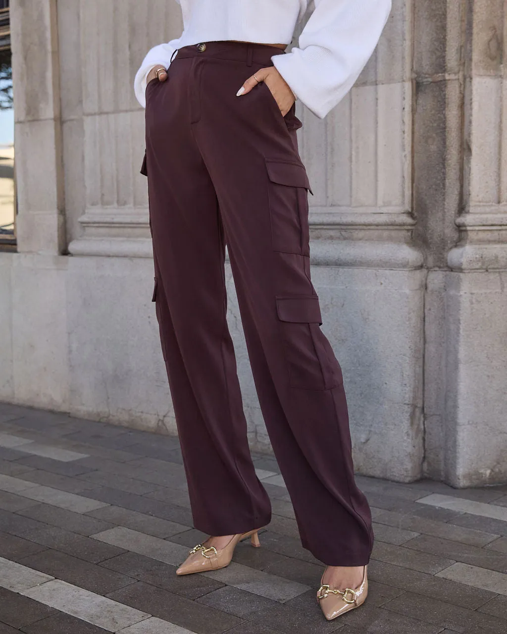 Smooth Stride Wide Leg Cargo Trousers