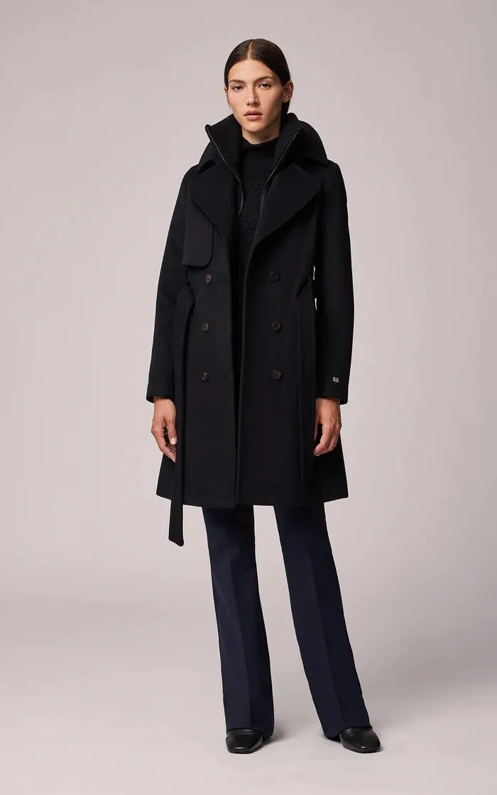 SOIA&KYO FABIANNE-C - Semi-Fitted Classic Wool Coat With Removable Bib